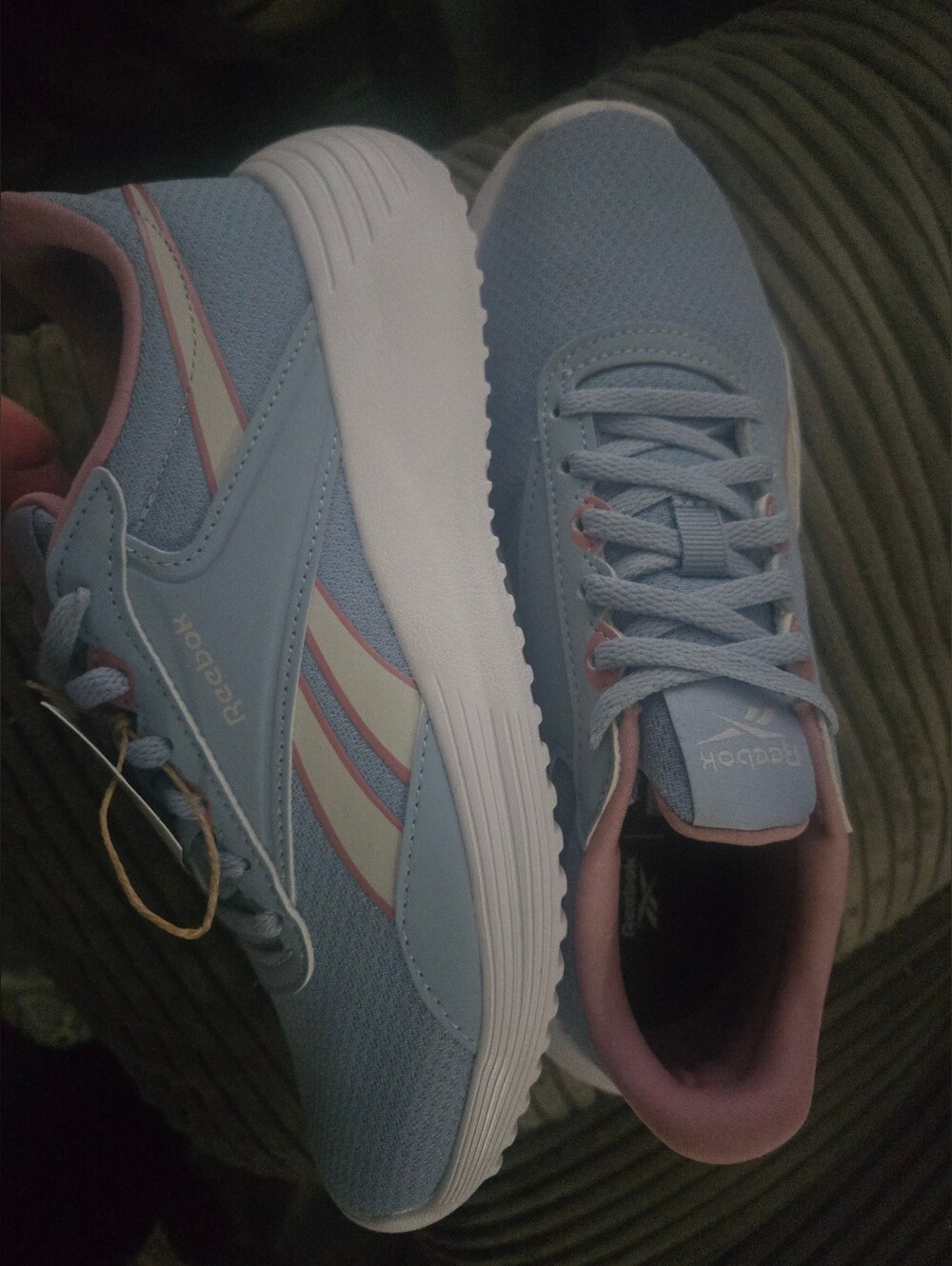 Reebok Light Blue and Pink Athletic Sneakers